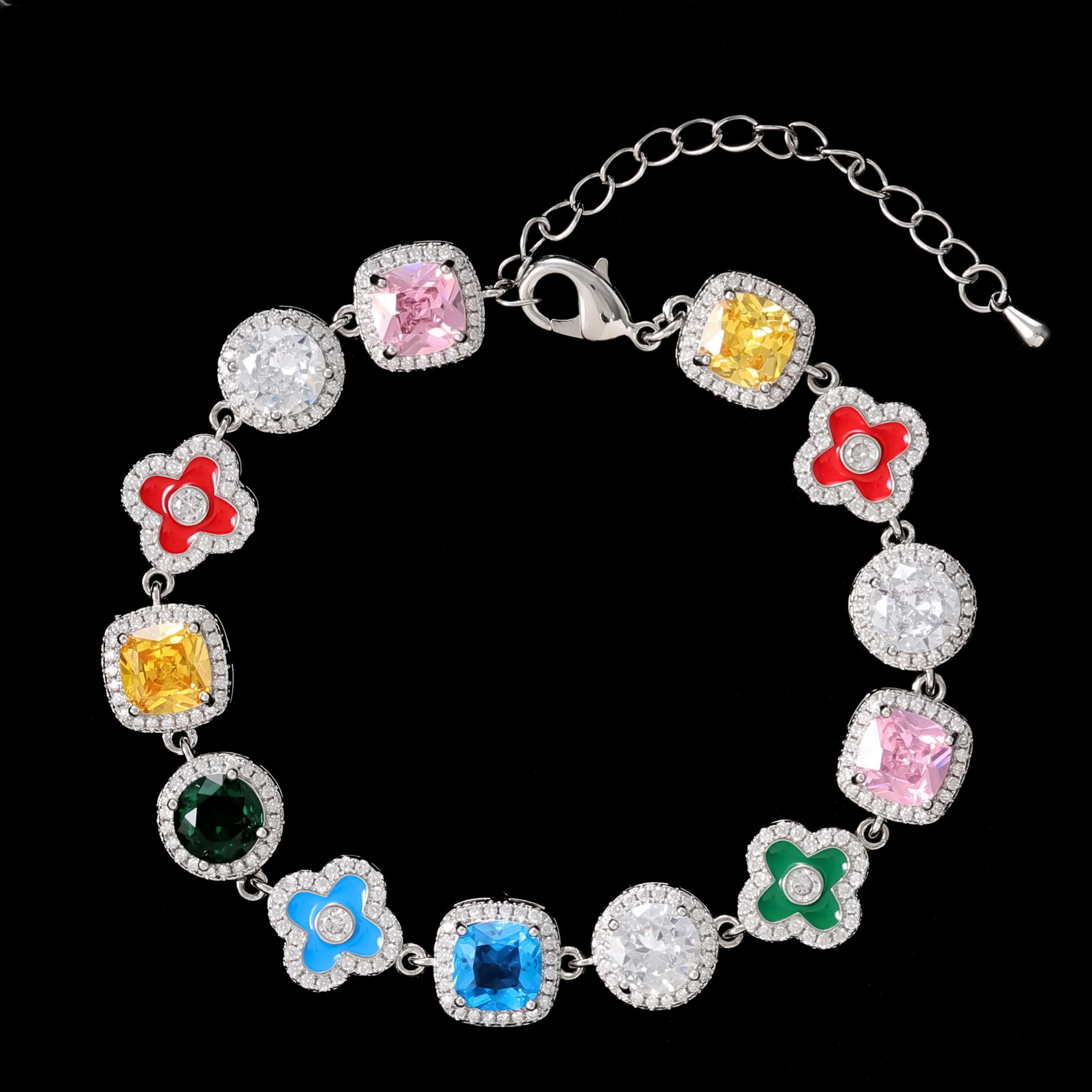 Multicolor clover bracelet
